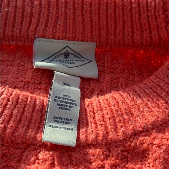 St. John's Bay Vibrant Coral Knit Sweater - Picture 4 of 5